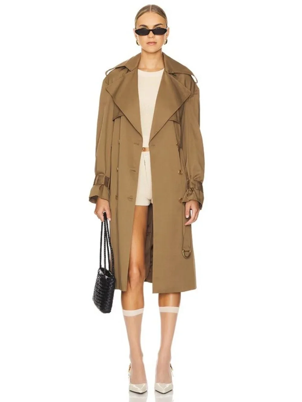 Bardot Halle Trench Coat in Khaki